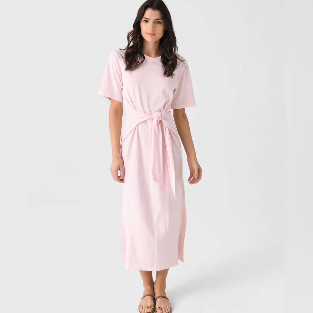 XiRENA Tianna Light Pink Tie-Waist Midi Dress